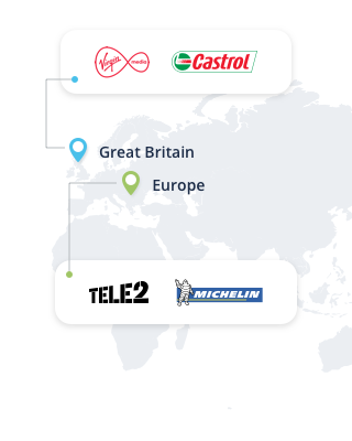 tele2, michelin, castrol, virgin media