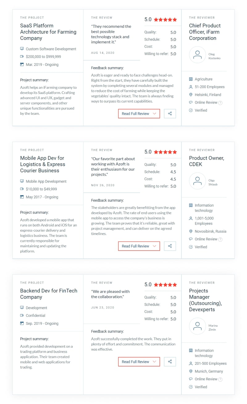 clutch reviews